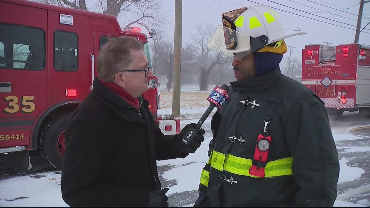 Massive blaze breaks out Detroit warehouse on city's east side
